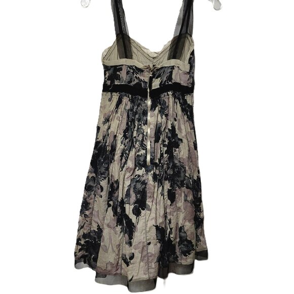 Ann Taylor Loft Gray & Black Cotton Floral Chiffon Strap Size 2 NWOT - Picture 7 of 7